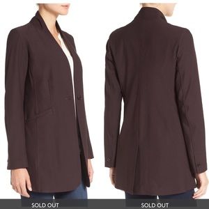 EILEEN FISHER Stretch Crepe Stand Collar Jacket, M